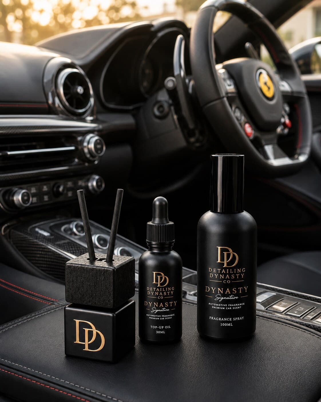 Dynasty Signature gift bundle displayed inside a vehicle